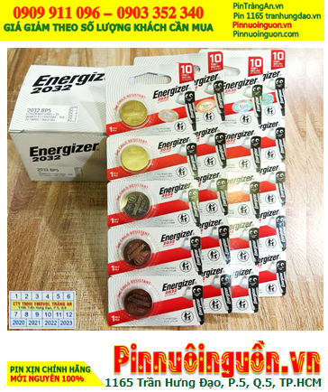 COMBO 01Hộp 20vỉ 5viên (=100viên) Pin Energizer CR2032 lithium 3v _Giá chỉ 1.020.000/Hộp 100viên