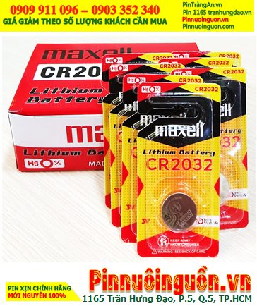 COMBO 01hộp=20vỉ Pin 3v lithium Maxell CR2032H _X.xứ NHẬT (Loại Vỉ 1viên) _Giá chỉ 379.000/Hộp