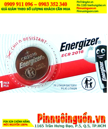 Energizer ECR2016; Pin đồng xu 3v lithium Energizer ECR2016 CR2016 chính hãng