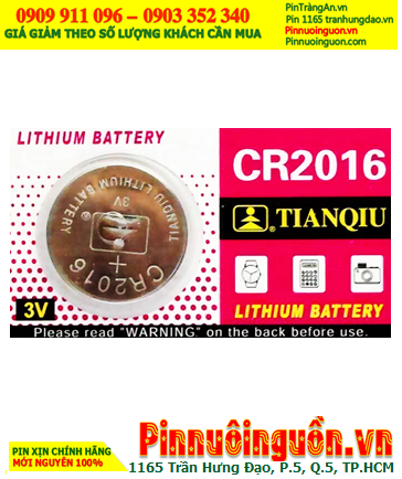 Pin CR2016 _Pin Tianqiu CR2016; Pin 3v lithium Tianqiu CR2016 chính hãng