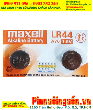 Pin LR44 A76 Pin cúc áo 1.5v Alkaline Maxell LR44 A76 Cell in Japan (Mẫu mới)