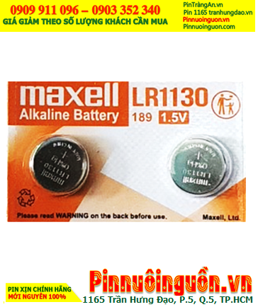 Maxell LR1130; Pin cúc áo 1.5v Alkaline Maxell LR1130, AG10, 189 (MẪU MỚI)