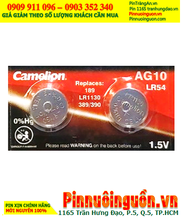 Camelion AG10; Pin cúc áo 1.5v Alkaline Camelion AG10 LR1130 189