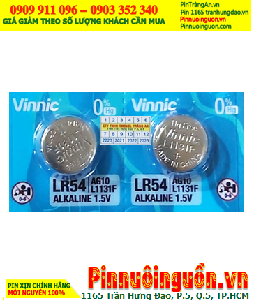 VINNIC L1131; Pin cúc áo 1.5v Alkaline VINNIC L1131F,  AG10, LR1130 chính hãng