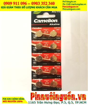 COMBO Vỉ=10viên Pin Camelion AG10 LR1130 189 Alkaline 1.5v _Giá 29.000đ/Vỉ