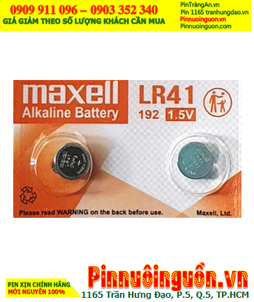 Pin LR41 AG3 192 _Pin cúc áo 1.5v Alkaline Maxell LR41 AG3 189 (MẪU MỚI)