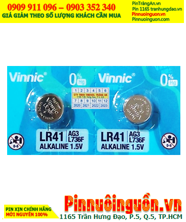 Pin Vinnic L736F, AG3, LR41 _Pin cúc áo 1.5v Vinnic L736F, AG3, LR41 chính hãng