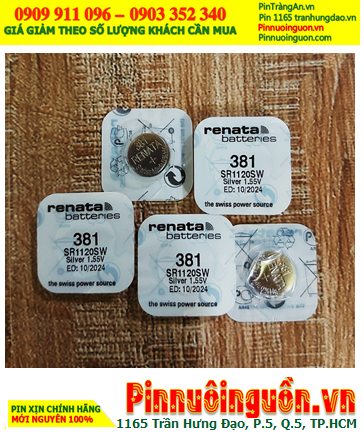 Renata SR1120SW, Pin 381_Pin 1.55v Silver Oxide Renata SR1120SW chính hãng (Vỉ 1viên)