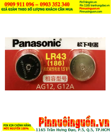 Panasonic  LR43 AG12 186; Pin cuc áo 1,5v Alkaline Panasonic LR43 AG12 _Pin 186  chính hãng