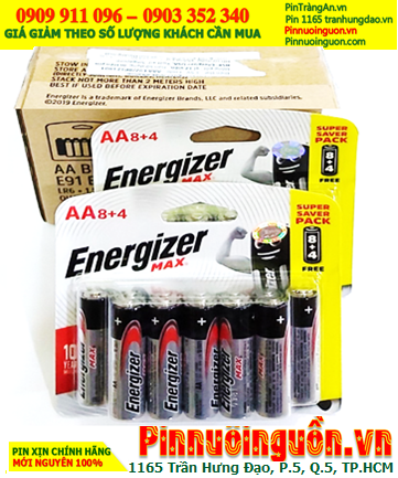 COMBO 1hộp =120viên Pin AA 1.5v Alkaline Energizer E91-BP12 (Loại vỉ 12viên) _Giá chỉ 1.220.000đ/Hộp 120viên