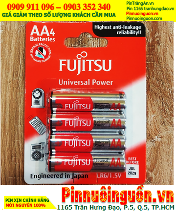 Fujitsu LR6-FU-W; Pin tiểu AA 1.5v Alkaline Fujitsu LR6-FU-W chính hãng _Xuất xứ Indonesia /Vỉ 4viên