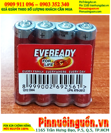 Eveready 1012-SW4; Pin AAA 1.5v Eveready 1012-SW4 (Xuất xứ Indonesia) /Gói 4viên