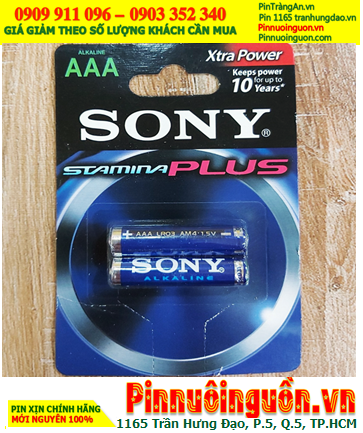 Sony LR03 AM4, Pin AA 1.5v Sony Alkaline Plus LR03 AM4 Extra Power (Vỉ 2viên) |HẾT vỉ 2viên