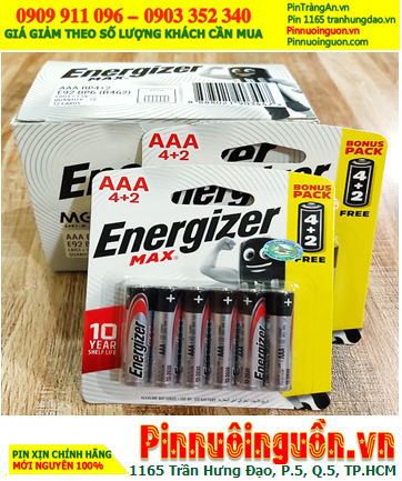 COMBO 1hộp 12vỉ (=72viên) Pin Alkaline 1.5v AAA Energizer E92, LR03 (Loại vỉ 6viên)  _Giá chỉ 839.000đ/Hộp