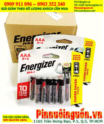 COMBO 1 HỘP 10Vỉ 12viên (120viên) Pin AAA 1.5v Alkaline Energizer E92-BP12 _Giá chỉ 1.220.000đ/HỘP 120viên