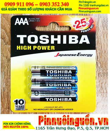 Toshiba LR03GCP BP-4PV, Pin AAA Toshiba LR03GCP BP-4PV High Power Alkaline 1.5v (Loại Vỉ 4viên)