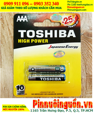 Toshiba LR03GCP BP-2PV; Pin AAA 1.5v Alkaline Toshiba LR03GCP BP-2PV chính hãng (Vỉ 2viên)