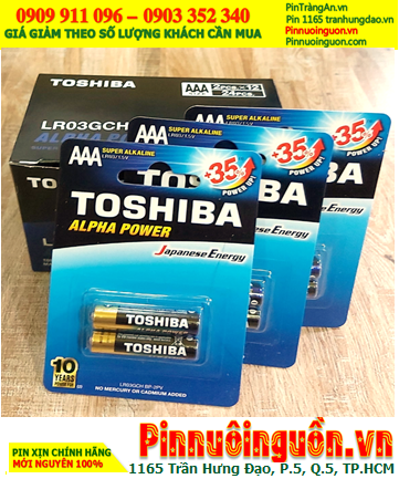 COMBO 01HỘP (12vỉ =24viên) Pin AAA 1.5v Toshiba Alpha LR03GCH BP-2PV Super Alkaline _Giá chỉ 288.000/Hộp