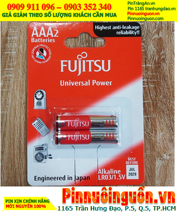 Fujitsu LR03-FU-W; Pin AAA 1.5v Alkaline Fujitsu LR03-FU-W chính hãng _Xuất xứ Indonesia (Vỉ 2viên)