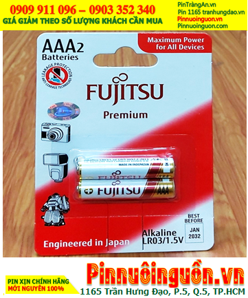 Fujitsu LR03(2B)FP; Pin AAA 1.5v Fujitsu Premium Alkaline LR03(2B)FP _Vỉ 2viên | Made in INdonesia