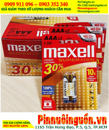 COMBO 01HỘP 12vỉ=24viên Pin 1.5v Maxell LR03(GD)2B Super Alkaline _Giá chỉ 216.000đ/HỘP