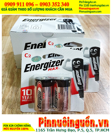 COMBO 01Hộp 6vỉ=12viên Pin trung C 1.5v alkaline Energizer E93-BP2, X.xứ Mỹ _Giá chỉ 389.000đ/Hộp