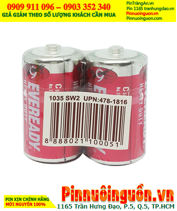 Eveready 1035-BP2; Pin trung C 1.5v Eveready 1035-BP2 Heavy Duty, Xuất xứ Singapore (Vỉ 2viên)