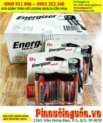 COMBO 1HỘP 6vỉ =12viên Pin D 1.5v Alkaline Energizer E95-BP2 /LR20 chính hãng _Giá chỉ 659.000đ/ HỘP