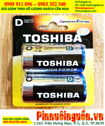 Pin Toshiba LR20GCP-BP2; Pin đại D 1.5v Alkaline Toshiba LR20GCP-BP2 chính hãng (Loại Vỉ 2viên)