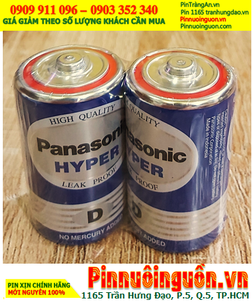 Panasonic R20UT/2S; Pin D 1.5v Panasonic R20UT/2S Hyper chính hãng, Xuất xứ Indonesia (Gói 2viên)