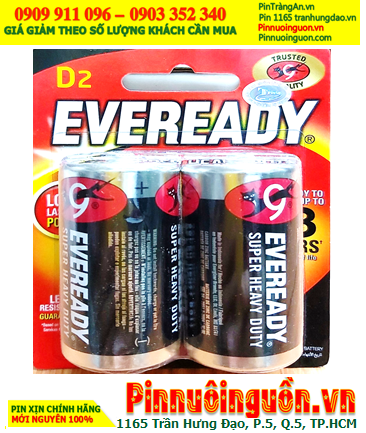 Eveready 1250-BP2; Pin đại D 1.5v Eveready 1250-BP2  R20P chính hãng _Made in Singapore (Loại Vỉ 2viên)