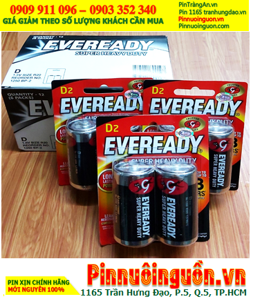 COMBO MUA 01HỘP 6vỉ (12viên) Pin đại D 1.5v Eveready 1250-BP2 R20P _Giá chỉ 246.000/Hộp 12viên