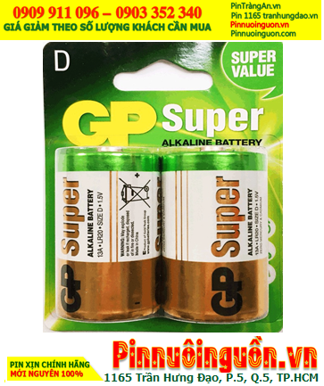 GP 13A-U2, LR20, MN1300; Pin đại GP 13A-U2, LR20, MN1300 Super Alkaline 1.5v |TẠM HẾT HÀNG