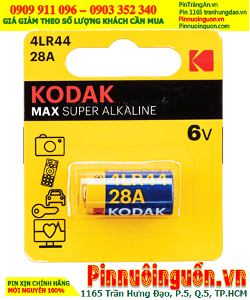 KODAK 4LR44, Pin PX28A Pin đo sáng  Alkaline 6v chính hãng (Loại Vỉ 1viên) |HẾT HÀNG