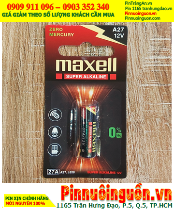 Pin Maxell A27 Pin L828F; Pin 12v Remote điều khiển Maxell 27A A27 27AE chính hãng (Loại vỉ 1viên)