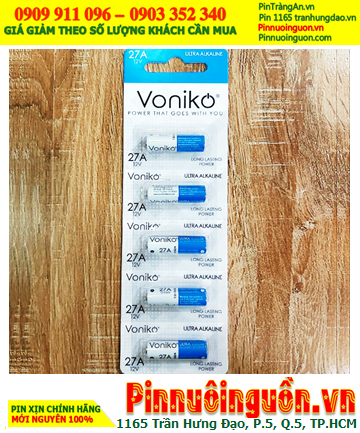 COMBO MUA 1vỉ 5viên Pin Remote 12v Alkaline Voniko A27 chính hãng _Giá chỉ 46.000/ Vỉ 5viên