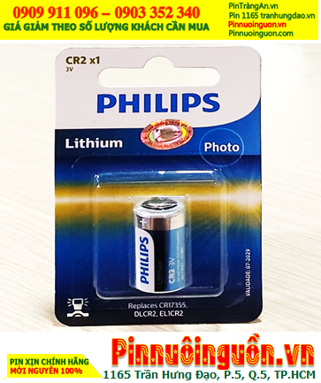 Pin CR2 _Pin CR15H270; Pin 3v lithium Philips DLCR2 chính hãng _Loại Vỉ 1viên