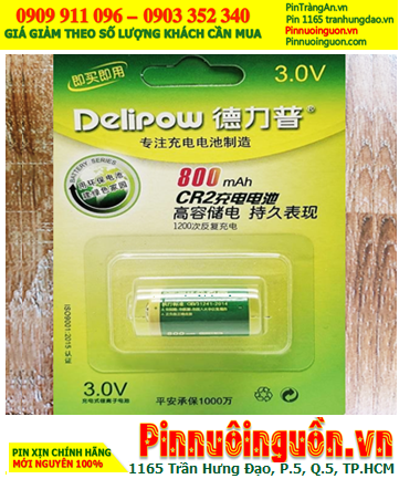 Delipow ICR2, Pin sạc lithium 3v Delipow ICR2 CR2 800mAh /Có chế độ bảo hành