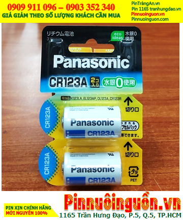 Panasonic CR123A, CR17345, CR123AW Pin Lithium 3v Thị trường Nội Địa Nhật -vỉ pin chữ Nhật (Vỉ 2viên)