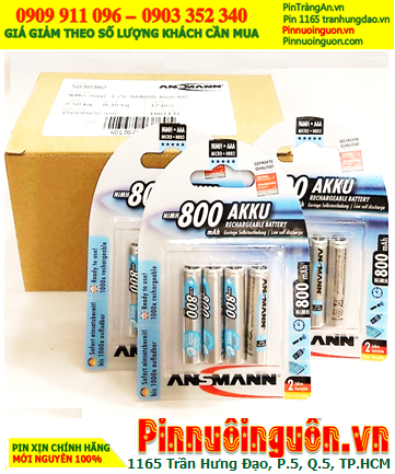 COMBO mua 01hộ 12vỉ=48viên Pin sạc AAA 1.2v Ansman AAA800mAh _Giá chỉ 1.884.000đ/Hộp