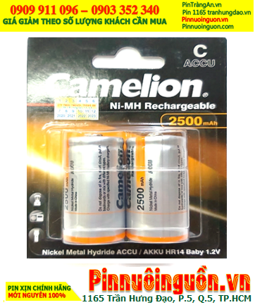 Camelion NH-C2500BP2; Pin sạc C 1.2v Camelion NH-C2500BP2 (Loại vỉ 2viên) |TẠM HẾT HÀNG