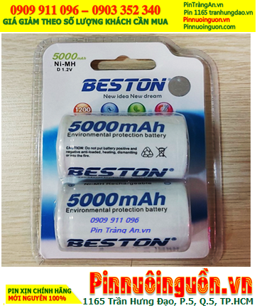 Beston D5000mAh, Pin sạc 1.2V Beston R20 D5000mAh (Nikcel Metal Hydride) chính hãng /Vỉ 2viên