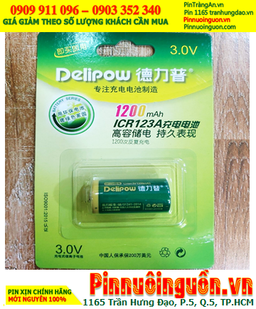 Delipow CR123A; Pin sạc 3v Lithium Delipow CR123A 1200mAh chính hãng _Bảo hành 01 tháng