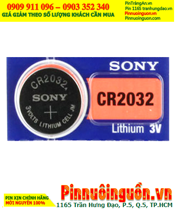 Pin Remote CR2032; Pin Remote điều khiển Ôtô Sony CR2032 lithium 3V, Xuất xứ Indonesia