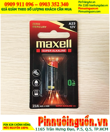 Maxell A23, Pin 12v_Pin Remote điều khiển Maxell 23A A23 23AE L1028 alkaline 12v chính hãng /Vỉ 1viên