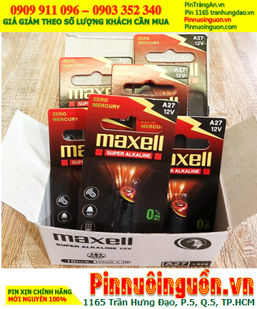 COMBO 01Hộp=10vỉ Pin Remote điều khiển Maxell A27 L828 chính hãng _Giá chỉ 279.000/Hộp 10vỉ