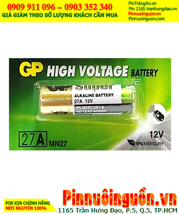 Pin Remote 12v; Pin điều khiển cửa 12v GP High Voltage 27A, A27, MN27 Alkaline | CÒN HÀNG