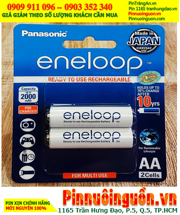 Panasonic BK-3MCCE/2BT; Pin sạc AA 1.2v Panasonic Eneloop BK-3MCCE/2BT (AA2000mAh) _Vỉ 2viên