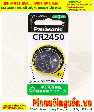 Panasonic CR2450; Pin 3v lithium Panasonic CR2450 thị trường Nội địa Nhật-vỉ chữ Nhật (Vỉ 1viên)