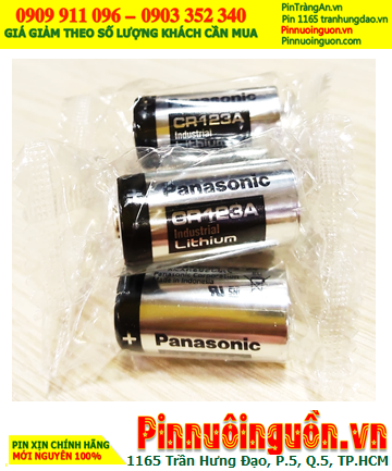 Panasonic CR123A; Pin Panasonic CR123A, CR17345 Industrial Lithium 3v Made in Indonesia